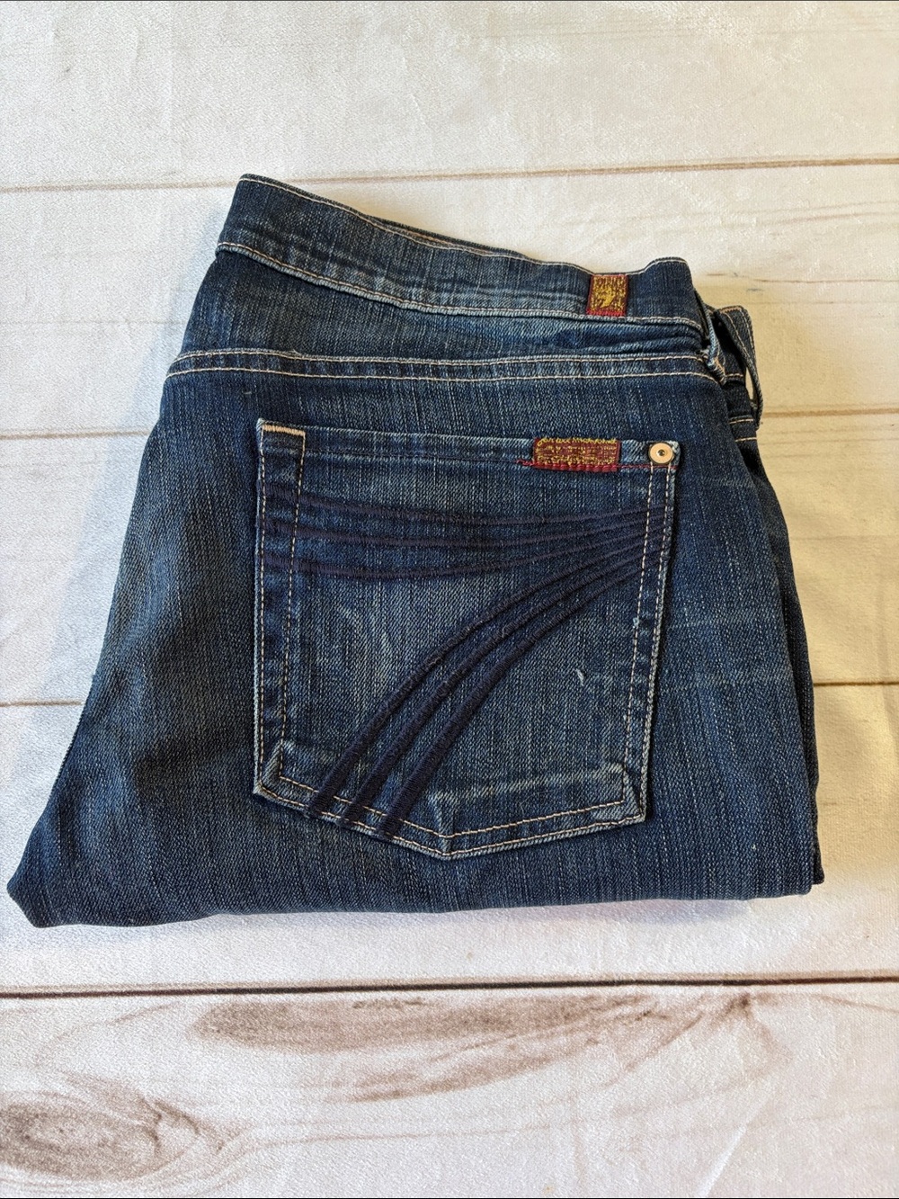 7 For All Mankind Women's Straight Leg Jeans - Dark Indigo Blue